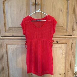Prana Vibrant Red Mesh coverup
